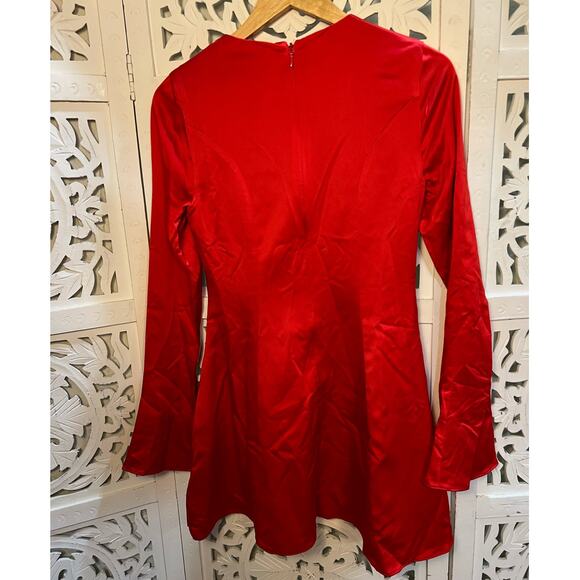 House of CB Sacha Red Satin Mini Dress Size S Small - Picture 6 of 6
